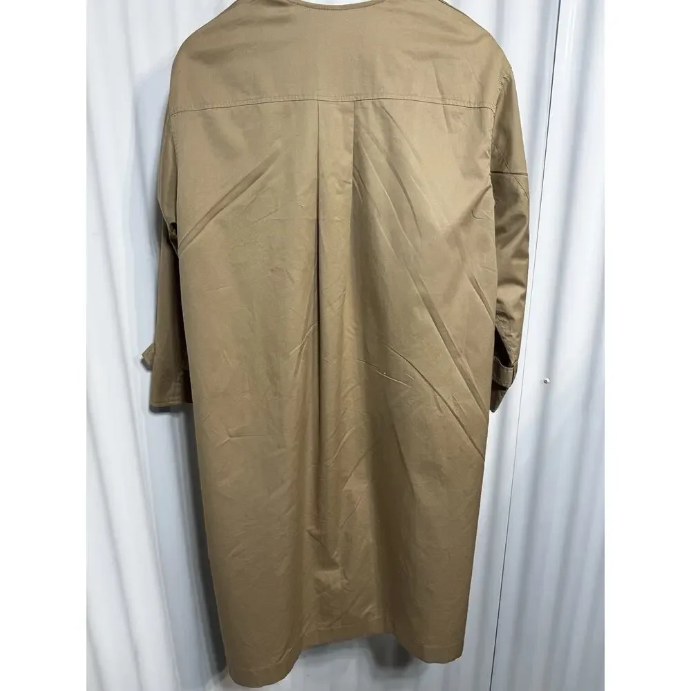Beams Heart Buttonless Open Flowing Trench Coat In Wheat Fall Staple Size Small